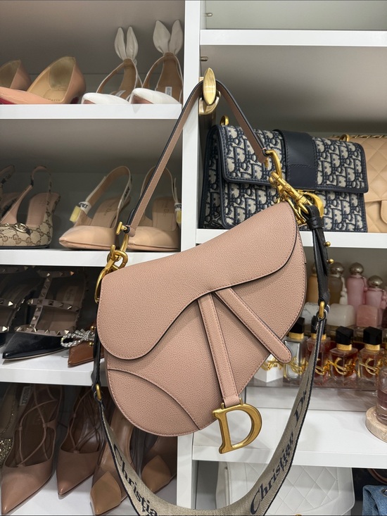 Dior Handbags - Dior Blush Saddle Bag with Guitar strap